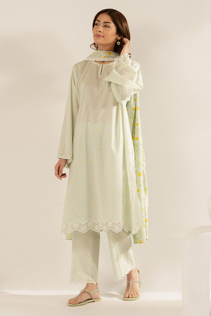 PASTEL FLORET-3PC (SHIRT, TROUSER & DUPATTA)