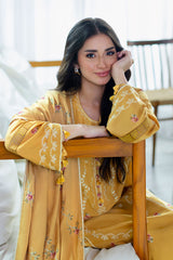 ROSETTE BLISS-3PC SATIN EMBROIDERED SUIT