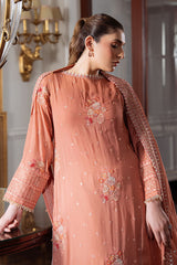 SUNSET DEW-4PC CHIFFON EMBROIDERED SUIT