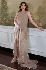 SILVER MINK-4PC ORGANZA EMBROIDERED SUIT