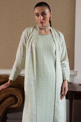 SOFT MELLOW-4PC CHIFFON EMBROIDERED SUIT