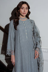 DUSKY SMOKE-3PC SILK EMBROIDERED SUIT