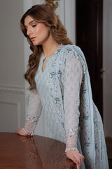 AQUA ICE-4PC CHIFFON EMBROIDERED SUIT
