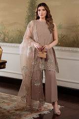 SILVER MINK-4PC ORGANZA EMBROIDERED SUIT
