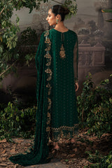 SAGE GREEN-4PC ORGANZA EMBROIDERED SUIT