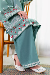 SAGE LOOM-3PC SATIN EMBROIDERED SUIT