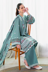 SAGE LOOM-3PC SATIN EMBROIDERED SUIT