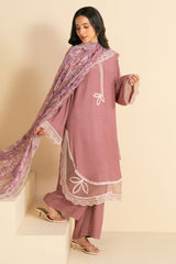 DEEP BLUSH-3PC (SHIRT, TROUSER & DUPATTA)