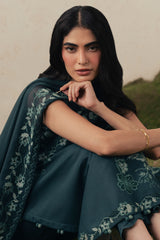 EMERALD TEAL-3PC (SHIRT, TROUSER & DUPATTA)