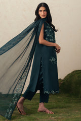 EMERALD TEAL-3PC (SHIRT, TROUSER & DUPATTA)