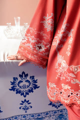 RUSSET EMBER-3PC SATIN PRINTED SUIT