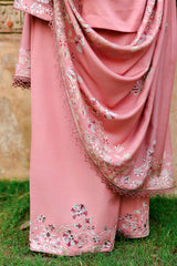 VINTAGE AURA-3PC SATIN EMBROIDERED SUIT