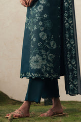 EMERALD TEAL-3PC (SHIRT, TROUSER & DUPATTA)