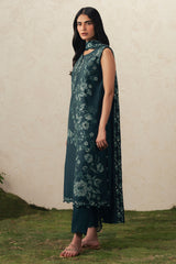 EMERALD TEAL-3PC (SHIRT, TROUSER & DUPATTA)