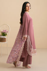 DEEP BLUSH-3PC (SHIRT, TROUSER & DUPATTA)