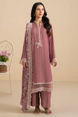 DEEP BLUSH-3PC (SHIRT, TROUSER & DUPATTA)