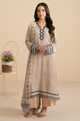 SOFT PETUNIA-3PC (SHIRT, TROUSER & DUPATTA)