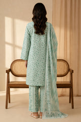 MINT BLOOM-3 PIECE PRINTED LAWN SUIT