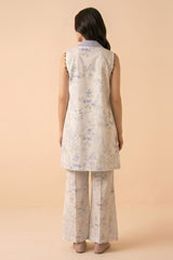 SHADOW TEAL-2 PIECE PRINTED LAWN SUIT