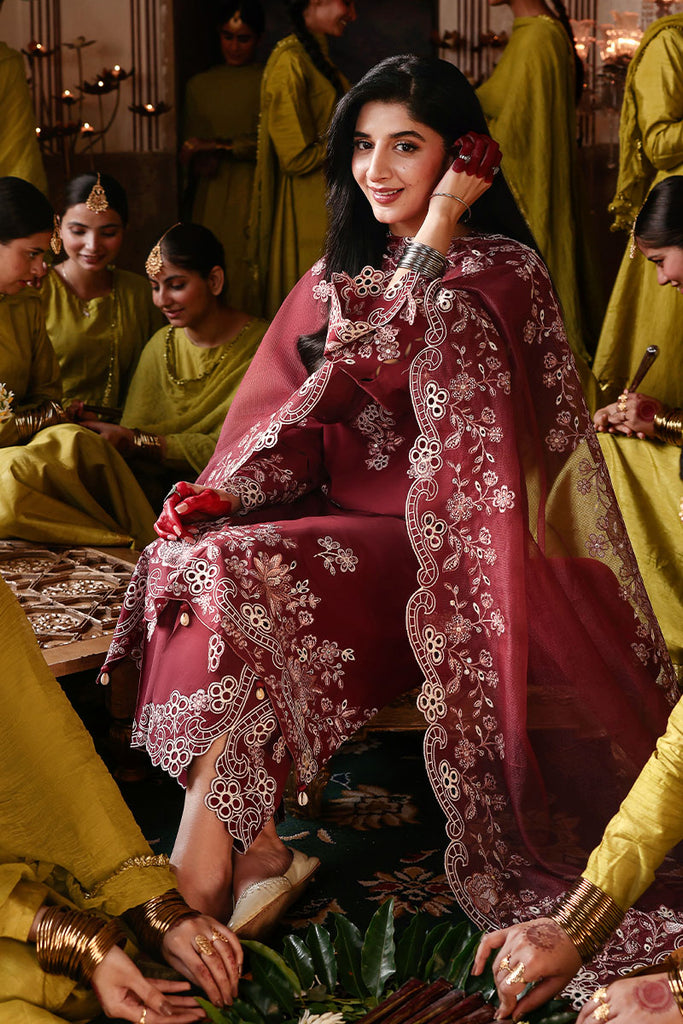 CRIMSON DRAPE-3PC EMBROIDERED LAWN SUIT