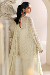 IVORY BLOOM-4PC CHIFFON EMBROIDERED SUIT