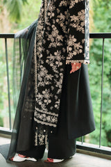 OBSIDIAN BLOOM-3PC (SHIRT, TROUSER & DUPATTA)