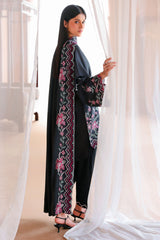 MIDNIGHT FLORA-3PC SATIN EMBROIDERED SUIT