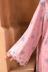 LILAC SKY-3PC SATIN PRINTED SUIT