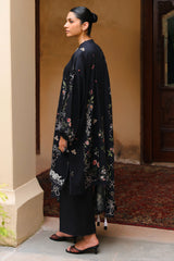 VELVET ONYX-3PC SATIN PRINTED SUIT