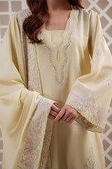 SOFT BUTTERCUP-3PC (SHIRT, TROUSER & DUPATTA)
