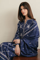 MIDNIGHT IRIS-3PC EMBROIDERED LAWN SUIT