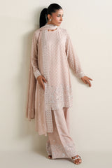 BLUSH WHISPER -4PC CHIFFON EMBROIDERED SUIT