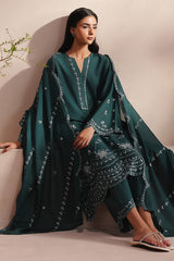 GREEN GLAM-3PC (SHIRT, TROUSER & DUPATTA)