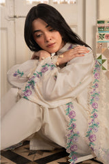 IVORY FLEUR-3PC EMBROIDERED SUIT