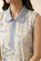 SHADOW TEAL-2 PIECE PRINTED LAWN SUIT