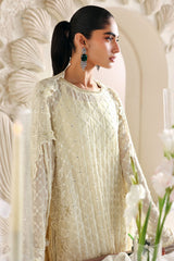 IVORY BLOOM-4PC CHIFFON EMBROIDERED SUIT
