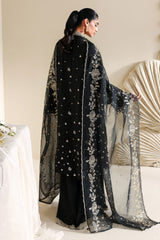 RAVEN GLAM-3PC SILK EMBROIDERED SUIT
