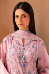 LILAC SKY-3PC SATIN PRINTED SUIT