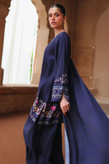INDIGO LOOM-3PC SATIN PRINTED SUIT
