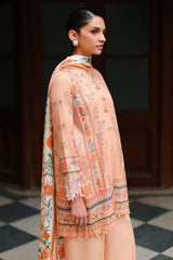 CARMINE GLOW-3PC SATIN PRINTED SUIT