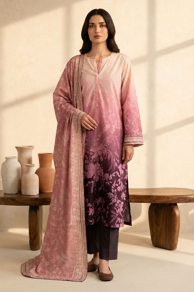 ORCHID BLUSH-3 PIECE PRINTED LAWN SUIT