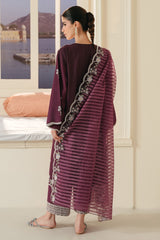 BERRY MIST-3PC EMBROIDERED LAWN SUIT