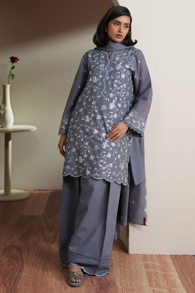 SLATE PATELS -3PC EMBROIDERED LAWN SUIT