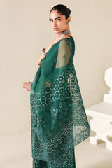 EMERALD MOSS-3PC SILK EMBROIDERED SUIT