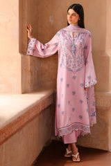 LILAC SKY-3PC SATIN PRINTED SUIT