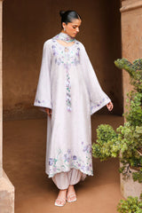 MAUVE TINT-3PC SATIN EMBROIDERED SUIT
