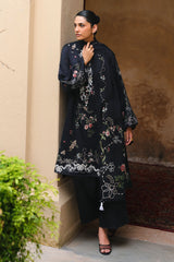 VELVET ONYX-3PC SATIN PRINTED SUIT