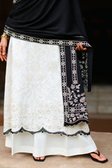 CLOUD CREAM-3PC SATIN EMBROIDERED SUIT