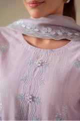 LILAC BLUSH-3PC (SHIRT, TROUSER & DUPATTA)