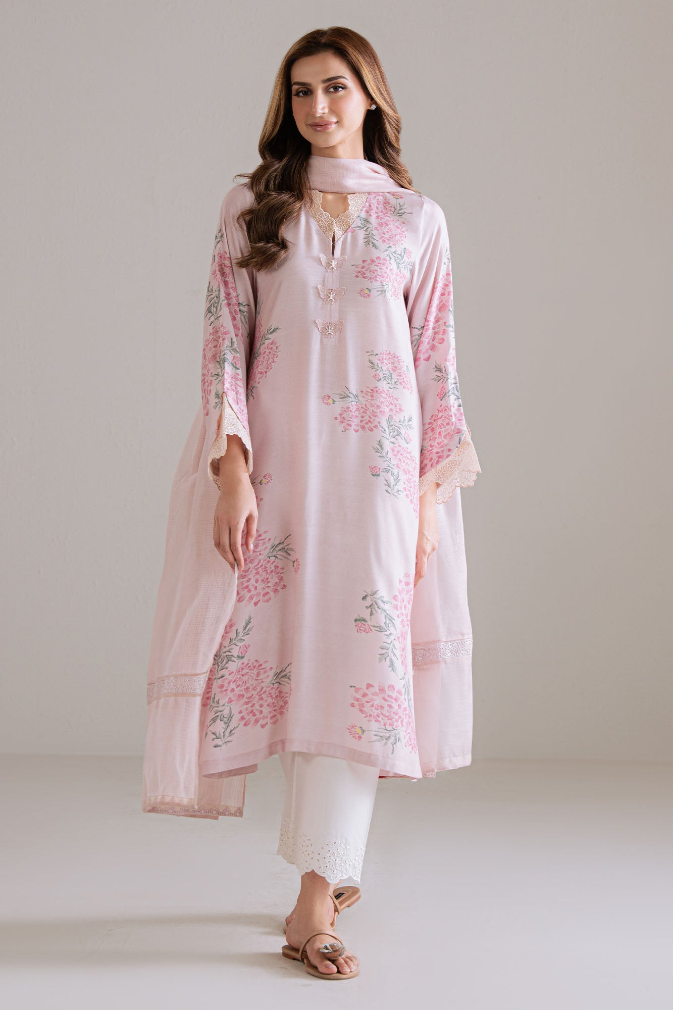 sachin and babi light blue dress Heavy Embroidered Cotton Dress with Digital Print Silk Dupatta – Best Price  Online in Pakistan main image 0